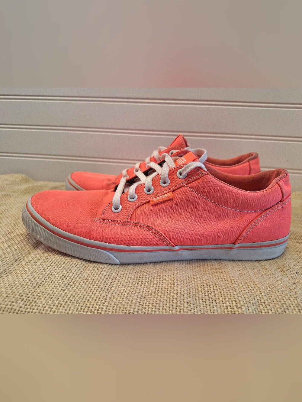 Hot Pink, Coral Womens Vans Sneakers, Low Top